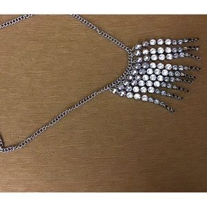 NWOT Beautiful Silver and Faux Black and White Diamonds